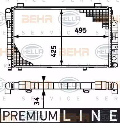 HELLA 8MK 376 714-551 - Радиатор, охлаждане на двигателя vvparts.bg