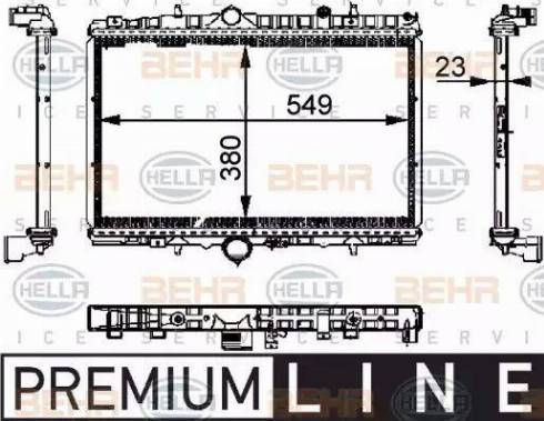 HELLA 8MK 376 714-391 - Радиатор, охлаждане на двигателя vvparts.bg