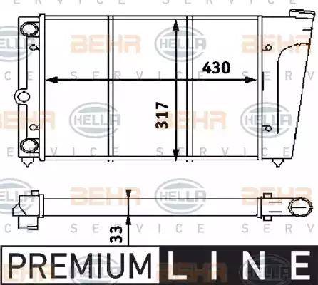 HELLA 8MK 376 715-151 - Радиатор, охлаждане на двигателя vvparts.bg