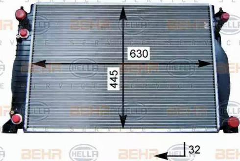 HELLA 8MK 376 715-341 - Радиатор, охлаждане на двигателя vvparts.bg