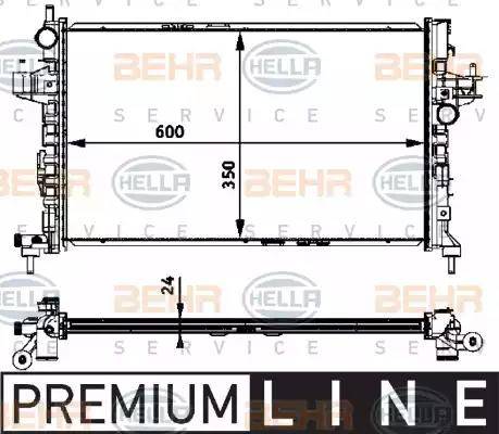 HELLA 8MK 376 715-321 - Радиатор, охлаждане на двигателя vvparts.bg