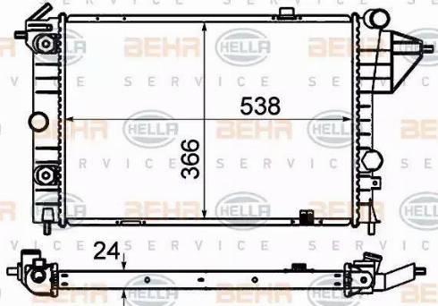 HELLA 8MK 376 715-731 - Радиатор, охлаждане на двигателя vvparts.bg