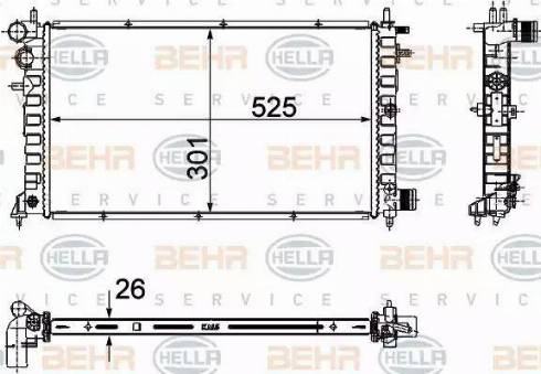 HELLA 8MK 376 716-461 - Радиатор, охлаждане на двигателя vvparts.bg