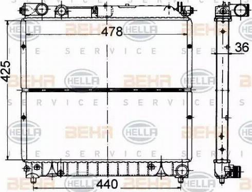 HELLA 8MK 376 716-431 - Радиатор, охлаждане на двигателя vvparts.bg