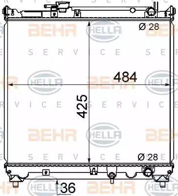 HELLA 8MK 376 716-421 - Радиатор, охлаждане на двигателя vvparts.bg