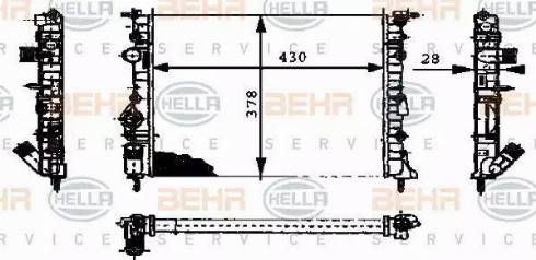 HELLA 8MK 376 716-164 - Радиатор, охлаждане на двигателя vvparts.bg