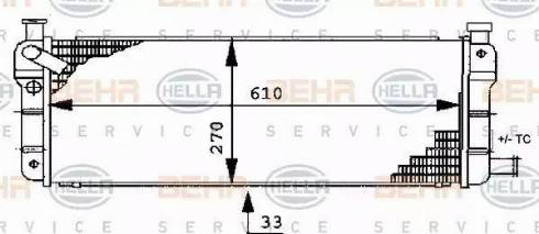 HELLA 8MK 376 716-131 - Радиатор, охлаждане на двигателя vvparts.bg