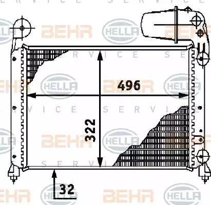 HELLA 8MK 376 716-121 - Радиатор, охлаждане на двигателя vvparts.bg