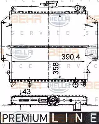 HELLA 8MK 376 716-391 - Радиатор, охлаждане на двигателя vvparts.bg