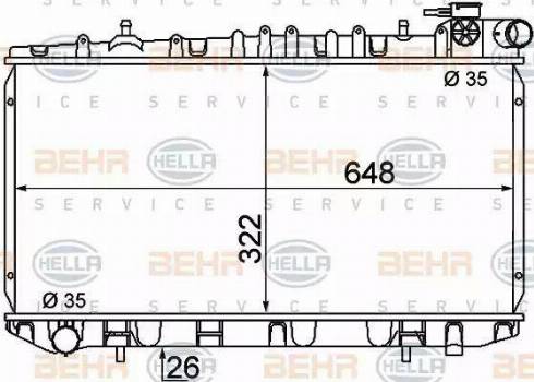 HELLA 8MK 376 716-351 - Радиатор, охлаждане на двигателя vvparts.bg