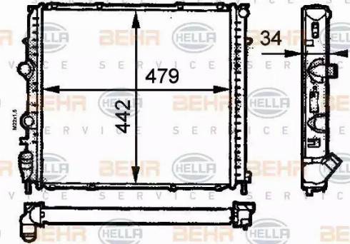 HELLA 8MK 376 716-371 - Радиатор, охлаждане на двигателя vvparts.bg