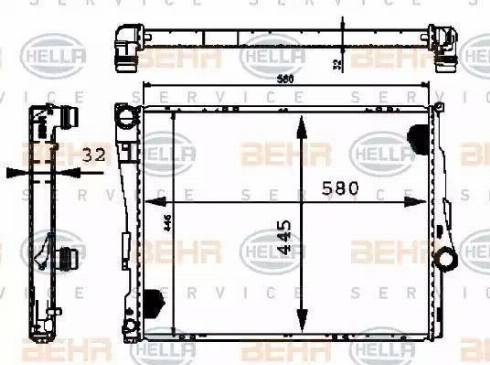 HELLA 8MK 376 716-241 - Радиатор, охлаждане на двигателя vvparts.bg