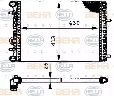 HELLA 8MK 376 716-234 - Радиатор, охлаждане на двигателя vvparts.bg