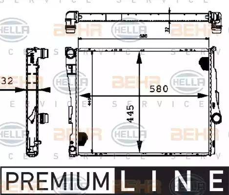 HELLA 8MK 376 716-271 - Радиатор, охлаждане на двигателя vvparts.bg