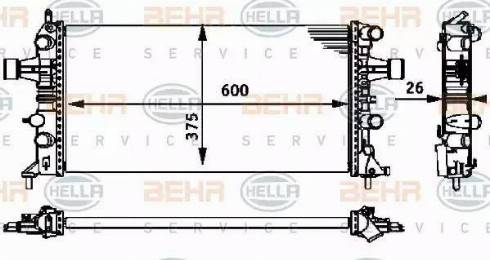 HELLA 8MK 376 710-664 - Радиатор, охлаждане на двигателя vvparts.bg