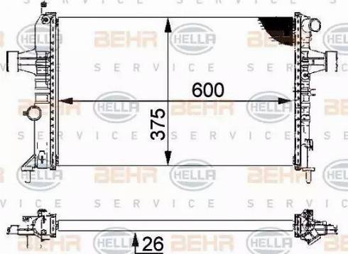 HELLA 8MK 376 710-314 - Радиатор, охлаждане на двигателя vvparts.bg