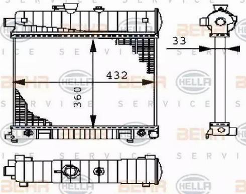 HELLA 8MK 376 710-274 - Радиатор, охлаждане на двигателя vvparts.bg