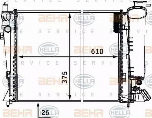 HELLA 8MK 376 711-491 - Радиатор, охлаждане на двигателя vvparts.bg