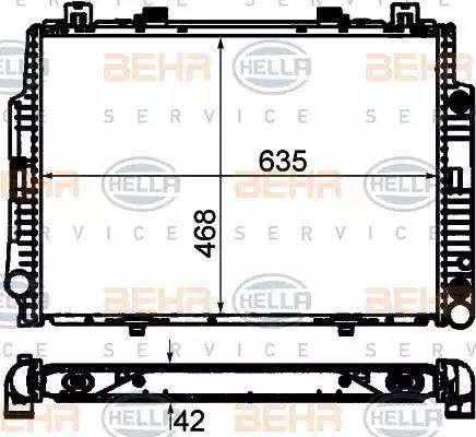 HELLA 8MK 376 711-511 - Радиатор, охлаждане на двигателя vvparts.bg