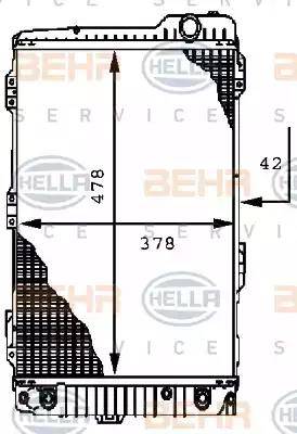 HELLA 8MK 376 711-581 - Радиатор, охлаждане на двигателя vvparts.bg