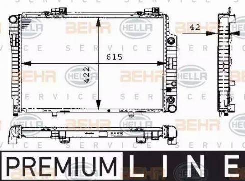 HELLA 8MK 376 711-191 - Радиатор, охлаждане на двигателя vvparts.bg