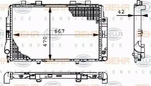 HELLA 8MK 376 711-174 - Радиатор, охлаждане на двигателя vvparts.bg