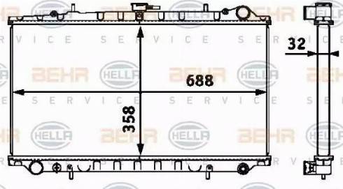 HELLA 8MK 376 718-471 - Радиатор, охлаждане на двигателя vvparts.bg