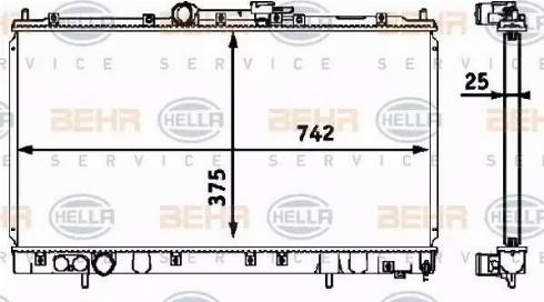 HELLA 8MK 376 718-511 - Радиатор, охлаждане на двигателя vvparts.bg