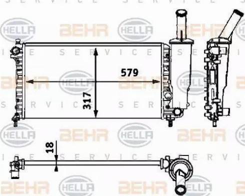 HELLA 8MK 376 718-581 - Радиатор, охлаждане на двигателя vvparts.bg