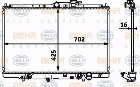 HELLA 8MK 376 718-521 - Радиатор, охлаждане на двигателя vvparts.bg