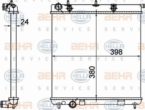 HELLA 8MK 376 718-645 - Радиатор, охлаждане на двигателя vvparts.bg