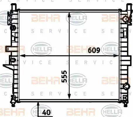 HELLA 8MK 376 718-601 - Радиатор, охлаждане на двигателя vvparts.bg