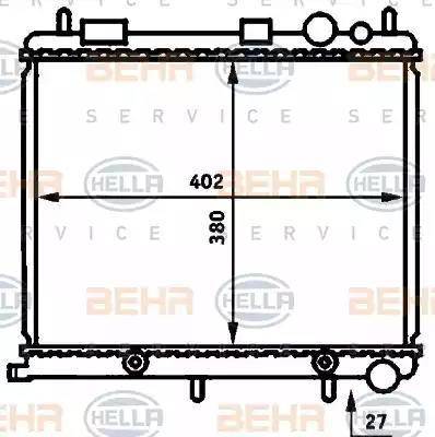 HELLA 8MK 376 718-614 - Радиатор, охлаждане на двигателя vvparts.bg