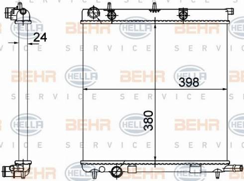 HELLA 8MK 376 718-625 - Радиатор, охлаждане на двигателя vvparts.bg