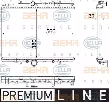 HELLA 8MK 376 718-041 - Радиатор, охлаждане на двигателя vvparts.bg