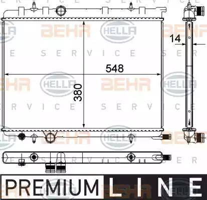 HELLA 8MK 376 718-051 - Радиатор, охлаждане на двигателя vvparts.bg