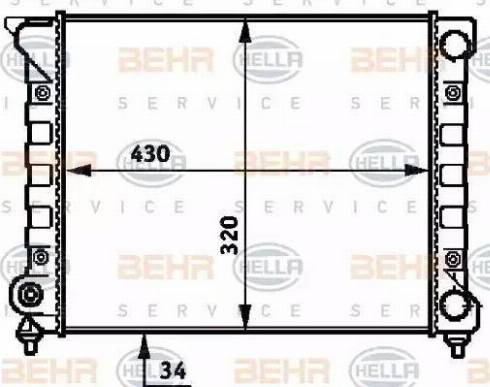 HELLA 8MK 376 718-071 - Радиатор, охлаждане на двигателя vvparts.bg