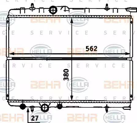 HELLA 8MK 376 718-161 - Радиатор, охлаждане на двигателя vvparts.bg