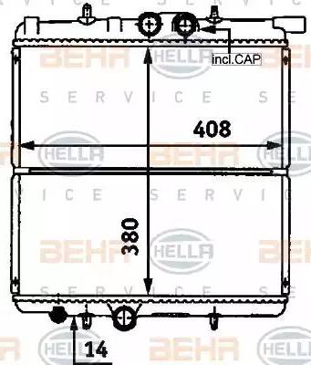 HELLA 8MK 376 718-251 - Радиатор, охлаждане на двигателя vvparts.bg