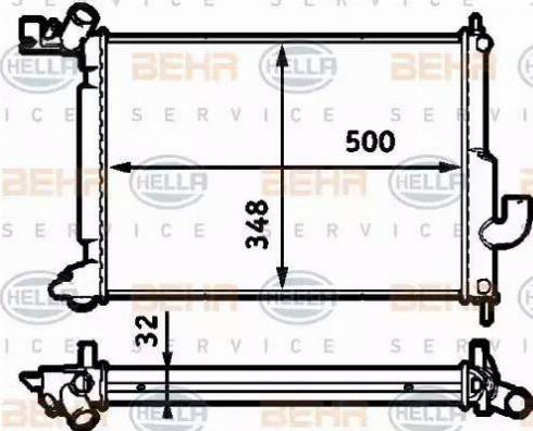 HELLA 8MK 376 718-721 - Радиатор, охлаждане на двигателя vvparts.bg