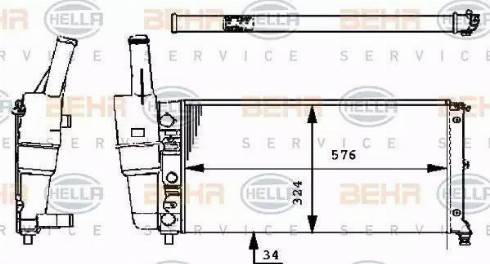 HELLA 8MK 376 713-541 - Радиатор, охлаждане на двигателя vvparts.bg