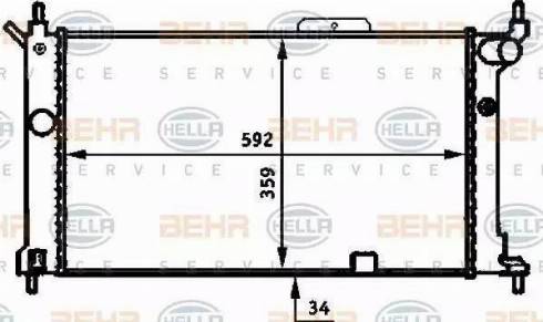 HELLA 8MK 376 713-584 - Радиатор, охлаждане на двигателя vvparts.bg