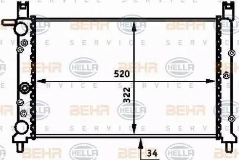 HELLA 8MK 376 713-531 - Радиатор, охлаждане на двигателя vvparts.bg