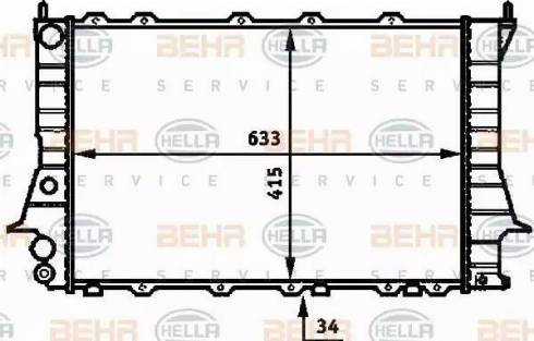 HELLA 8MK 376 713-604 - Радиатор, охлаждане на двигателя vvparts.bg