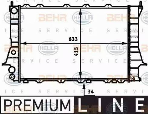 HELLA 8MK 376 713-601 - Радиатор, охлаждане на двигателя vvparts.bg