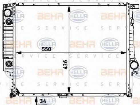 HELLA 8MK 376 713-094 - Радиатор, охлаждане на двигателя vvparts.bg