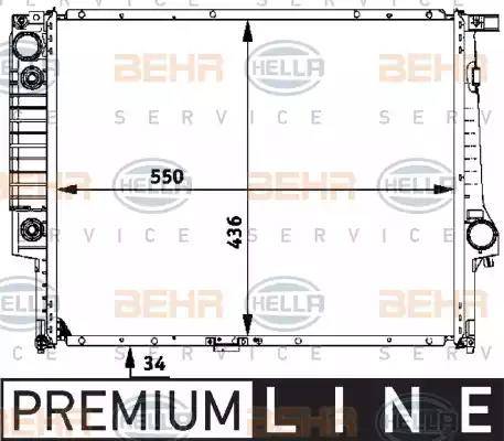 HELLA 8MK 376 713-091 - Радиатор, охлаждане на двигателя vvparts.bg