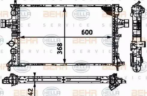 HELLA 8MK 376 713-004 - Радиатор, охлаждане на двигателя vvparts.bg