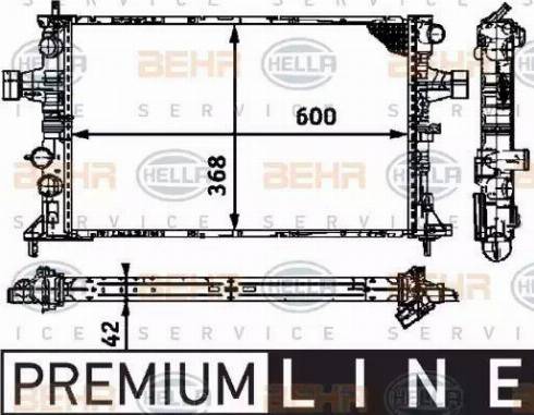 HELLA 8MK 376 713-001 - Радиатор, охлаждане на двигателя vvparts.bg