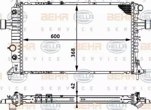 HELLA 8MK 376 713-014 - Радиатор, охлаждане на двигателя vvparts.bg